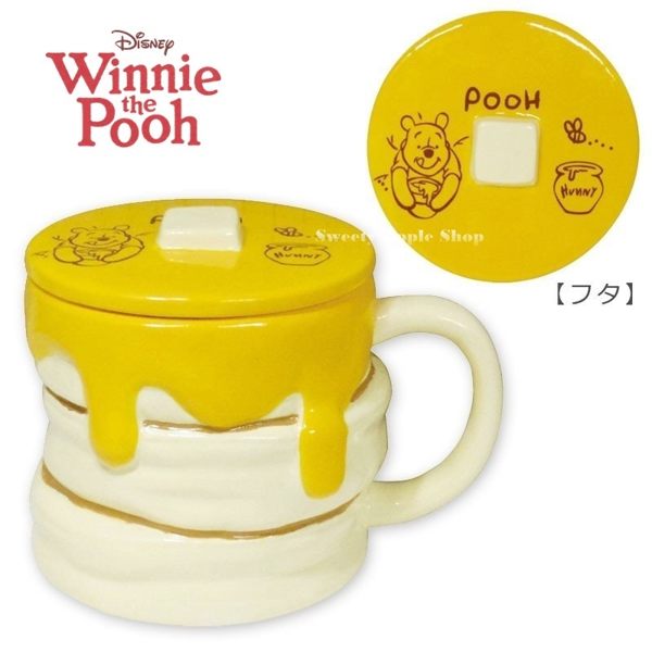 日本限定 迪士尼 小熊維尼 鬆餅造型 馬克杯 (附蓋)