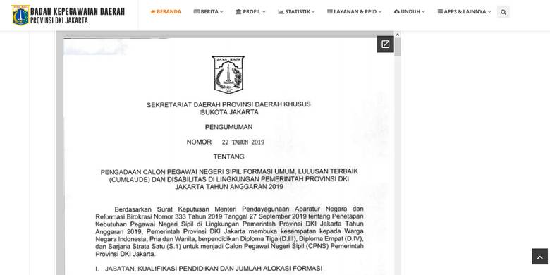 Hingga 20 November 2019 18 876 Orang Daftar Cpns Pemprov Dki Kompas Com Line Today