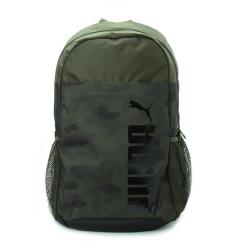 ◎前開口拉鍊袋，輕鬆收納|◎側邊網袋可收納水壺或雨傘|◎雙向拉鍊方便輕易開闔品牌:PUMA品牌定位:運動品牌背法:後背包款:後背包顏色:綠色系外層材質:Polyester人造聚酯纖維適用性別:中性開口