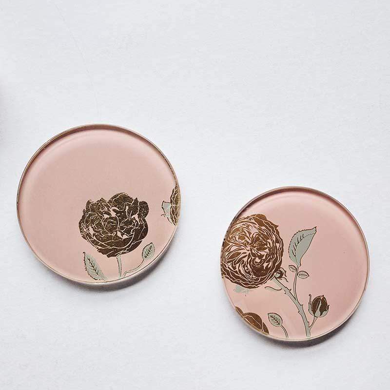綻放杯墊燭盤 x Blossom Gold Color Foil Round Coaster Candle Holder
