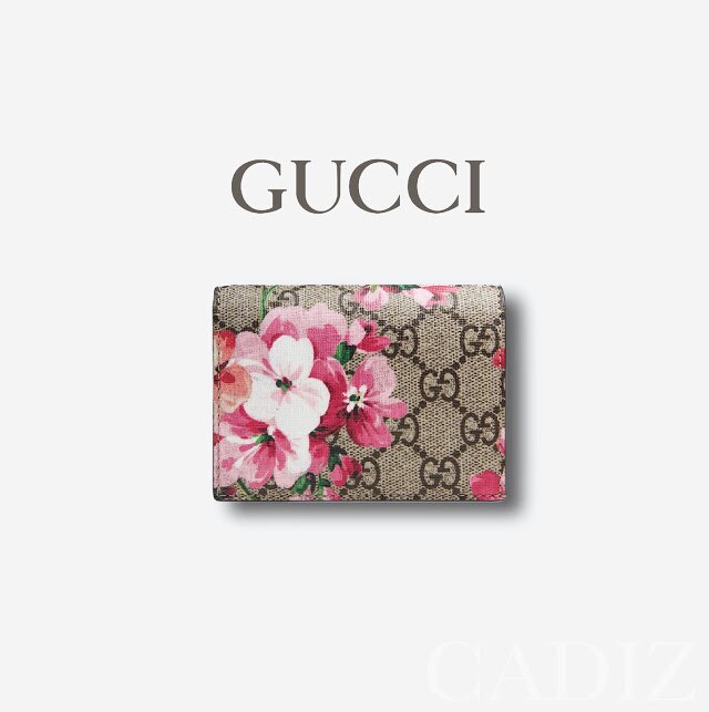 預購 義大利正品 GUCCI GG Blooms card case 米色復古玫瑰印花短夾‎ 453176