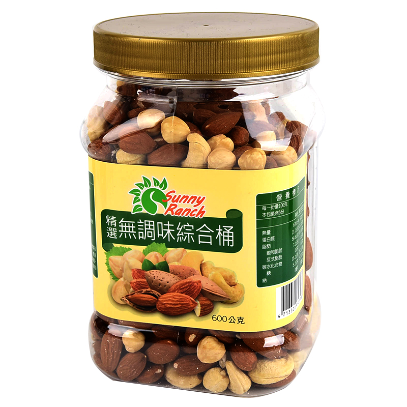 【家樂福省更多】Sunny Ranch 精選無調味綜合桶 600g