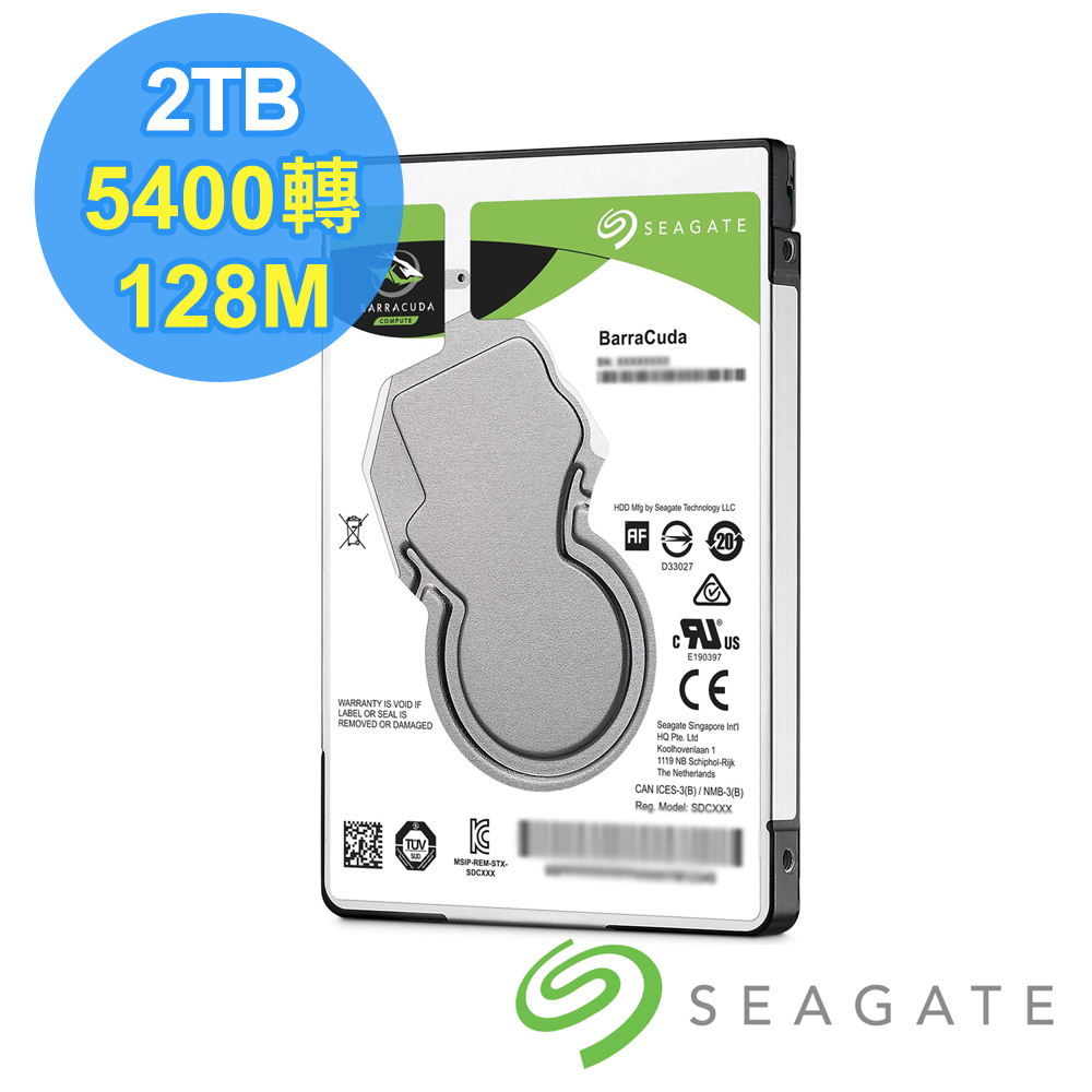7mm薄型設計5400轉SATA 6Gb/s128MB緩衝記憶體疊瓦式磁紀錄原廠兩年保固