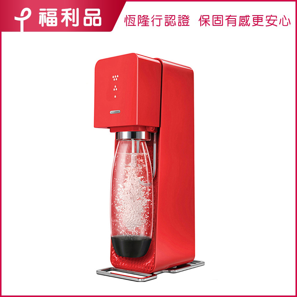 ★ Sodastream氣泡水機，僅需三步驟三秒鐘即可享用氣泡水，享受DIY的樂趣！★ 知名設計師- 伊凡巴哈爾(Yves Béhar) 作品。★ 水滴圖案氣泡含量指示燈，控制氣泡含量更輕鬆。★ 自動