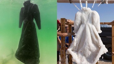 她把一件衣服放進「死海」中 三個月之後變成了驚人的模樣...