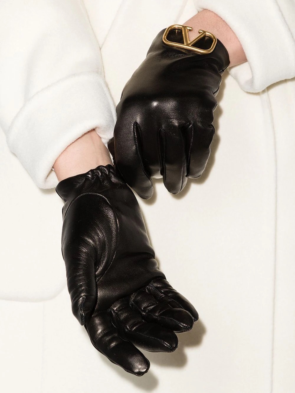 Valentino Garavani lambskin VLOGO appliqué gloves