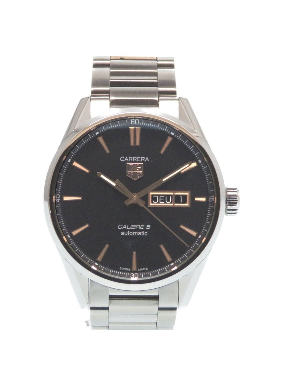 [產品信息] 品牌：TAG HEUER（泰格豪雅） 類型：自動 編號：WAR201C 性別：男 顏色：黑色/金黃色 金屬顏色：銀色 型號：卡雷拉卡尺5 裝箱：40mm 錶帶長度：19cm [規格] 機