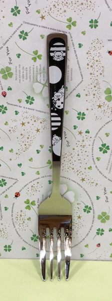 【震撼精品百貨】Rilakkuma San-X 拉拉熊懶懶熊~不銹鋼叉子-黑與白-18公分#66961