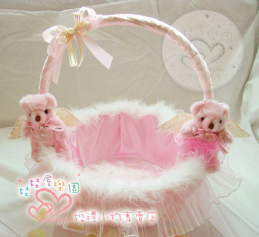 娃娃屋樂園~天使情人-喜糖籃 每籃650元/婚禮小物/喜糖籃組/會場佈置/花瓣