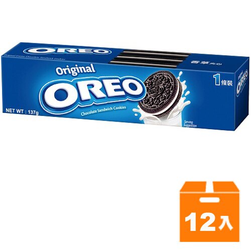 OREO奧利奧原味夾心餅乾-香草夾心137g(12入)/箱