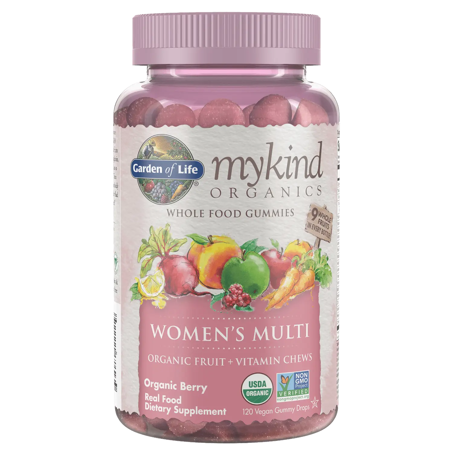 mykind Organics 女性綜合維他命－莓果－120 顆軟糖