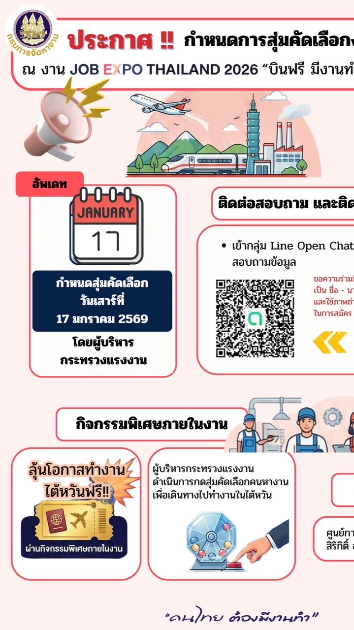 (ไต้หวัน) บินฟรีมีงานทำต่างประเทศ2569