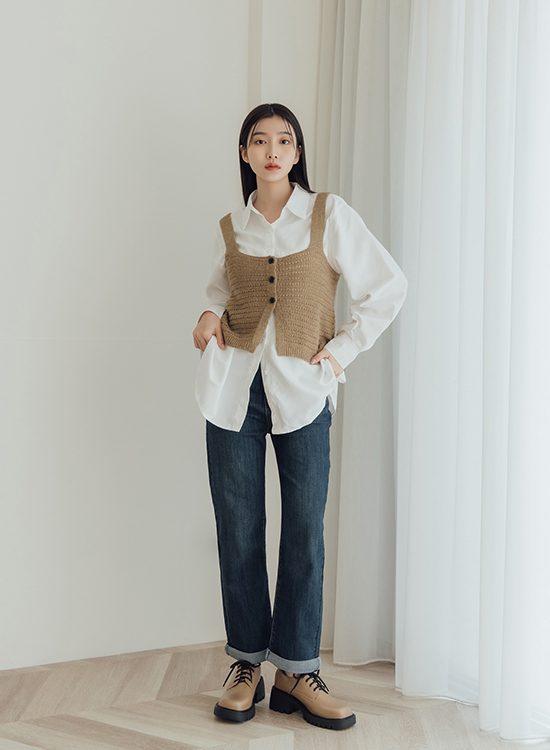 秋冬穿搭 美拉德風 D+AF  厚底增高綁帶德比鞋穿搭示範