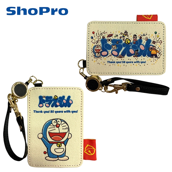 【日本正版】哆啦A夢 帆布 彈力 票卡夾 50周年紀念 票夾 證件套 悠遊卡夾 小叮噹 DORAEMON 502720 502737