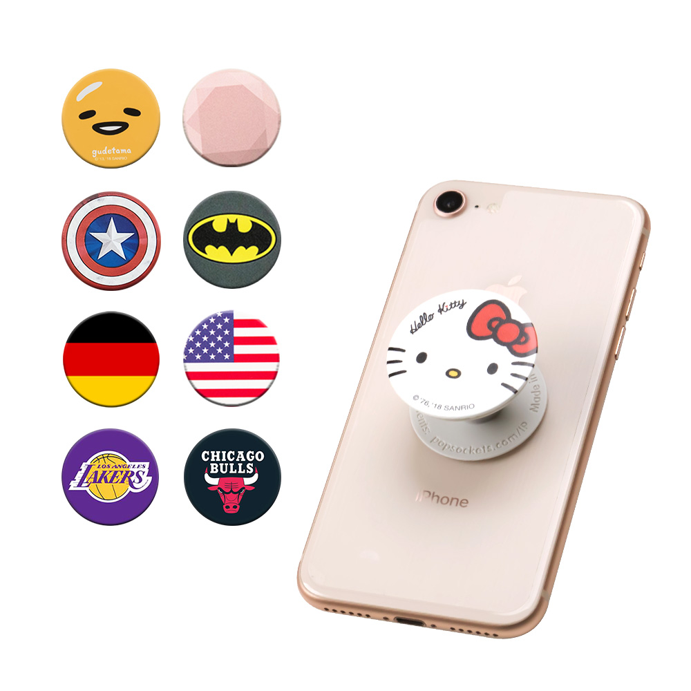 美國 POPSOCKETS 泡泡騷 可伸縮氣囊手機支架 Kitty/蛋黃哥/鋼鐵人/蜘蛛人/NBA球隊/世足/國旗 多功能手機架 耳機捲線器 抖音神器