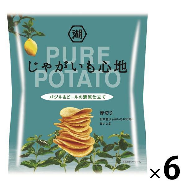 湖池屋 PURE POTATO系列 輕檸羅勒厚切洋芋片 6袋裝 P824754選用羅勒、大蒜粉、紅椒粉、黑胡椒...等簡單的辛香料提味再加入檸檬皮、檸檬草打造出符合夏季的清爽口味商品重量: 約348g