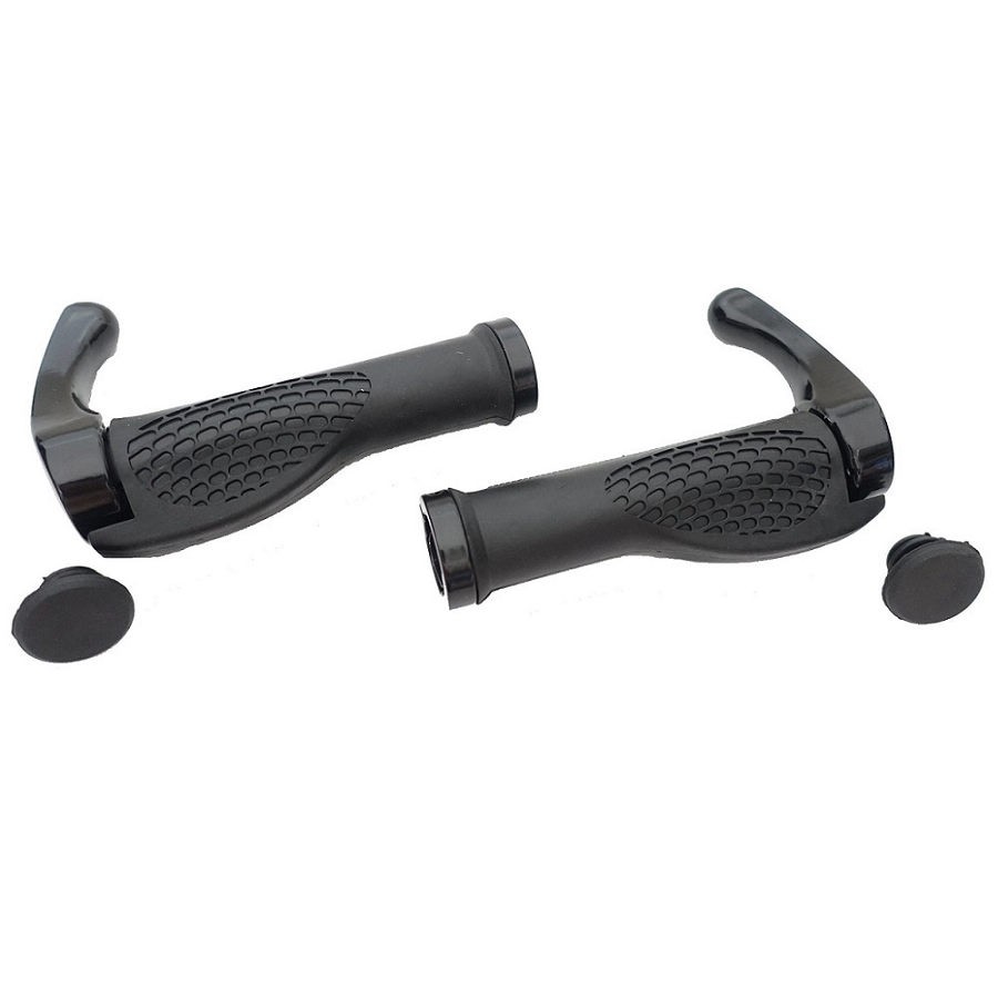 品名：X-FREE 鋁合金牛角握把品號：0520-7474 顏色：黑色重量：220公克尺寸：(請參考圖片說明)材質：鋁合金 + 橡膠 平價型牛角握把螺絲鎖固不易滑動一組包含握把及牛角 (一車份)本款商