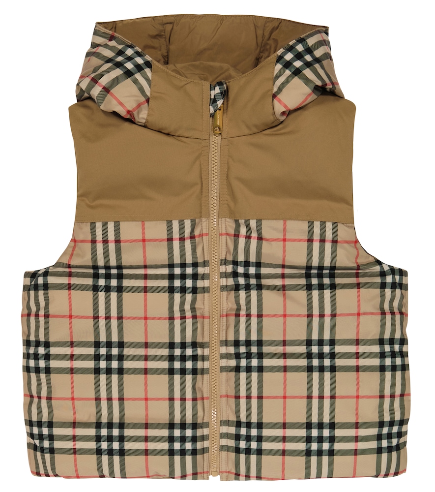 Checked down vest