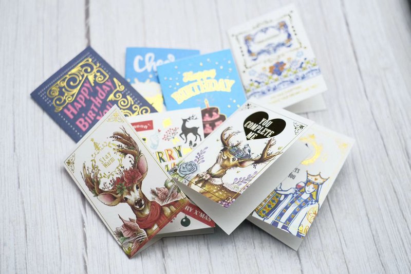 精緻的小卡片，送上最真誠的節日祝福~ 精緻的信封卡套包裝 附上透明opp袋