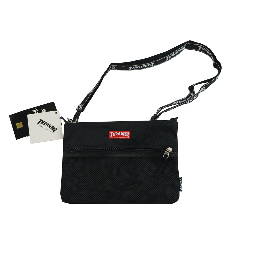 THRASHER PATRIOT SHOULDER BAG-BLACK【HopesTaiwan】
