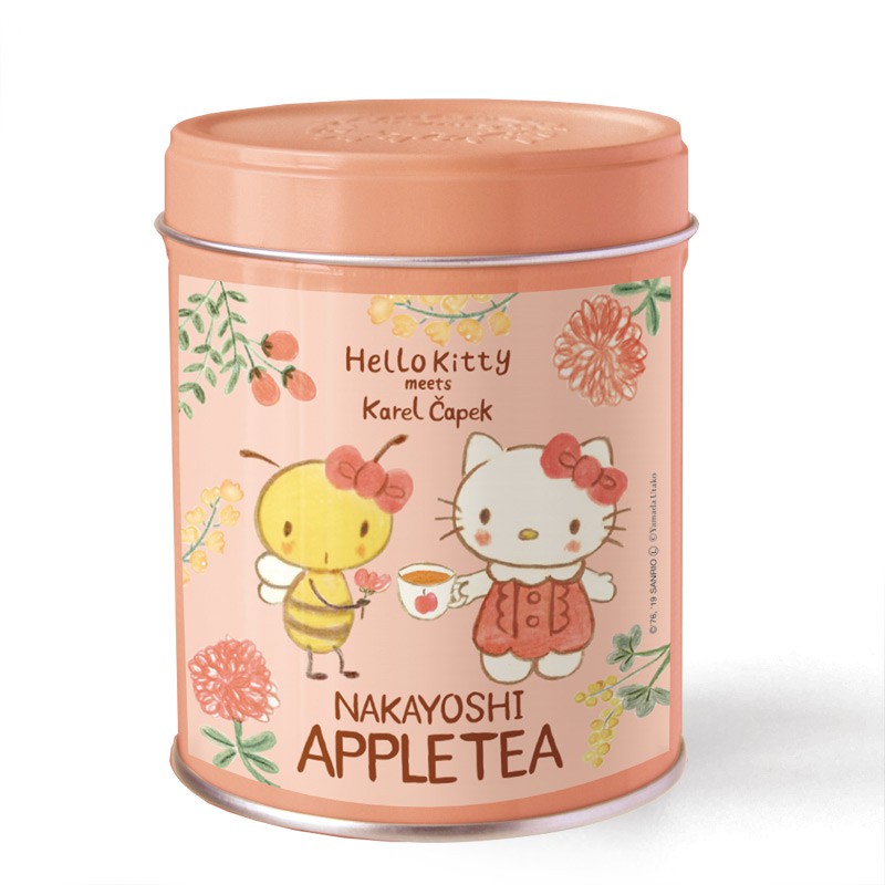 日本KarelCapek山田詩子紅茶店罐裝紅茶 - Hello Kitty 特別版 蘋果紅茶Hello Kitty貓與Buzzy小蜜蜂終於成為好朋友了特調口味 - 皇后蘋果汀不拉紅茶充滿療癒感的成人蘋