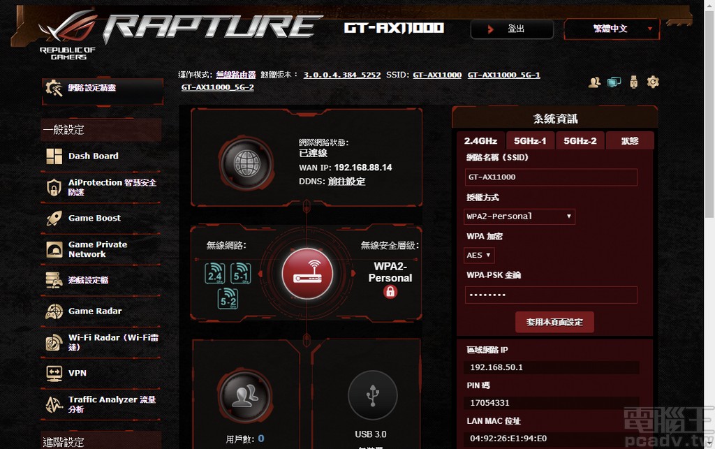 2.5Gbps NBASE-T 釋放 802.11ax/Wi-Fi 6 速度，Asus ROG Rapture GT-AX11000 評測