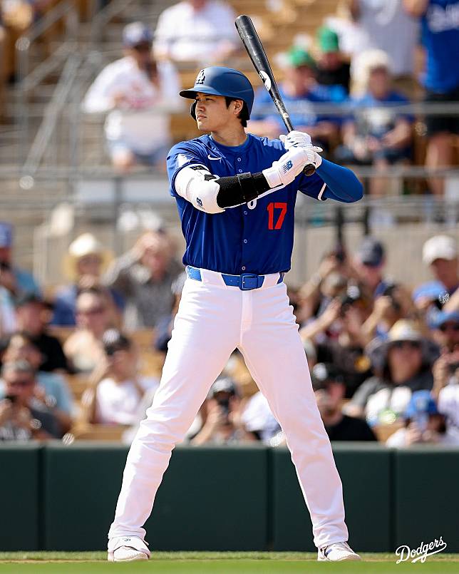 洛杉磯道奇隊大谷翔平今天首度參加春訓。（取自Los Angeles Dodgers X）