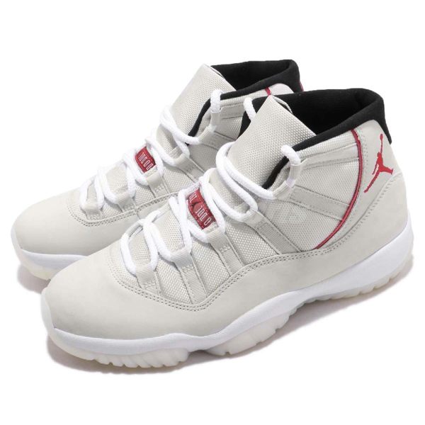 【現貨在庫】Nike Air Jordan 11 Retro Platinum Tint 米白 紅 XI AJ11 質感鞋面 男鞋 運動鞋【PUMP306】 378037-016