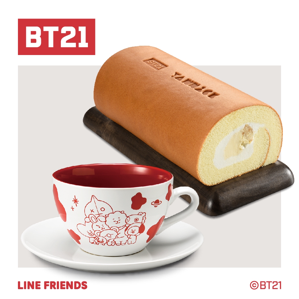 彈潤可口的泡芙蛋糕有著淡淡的起司風味，捲入鹹蛋黃卡士達、北海道奶霜與酥菠蘿，滑細爽口，鹹甜交織的層次裡埋藏著酥菠蘿的香酥口感，充滿耐人尋味的獨特滋味。品名：亞尼克生乳捲-奶黃金沙(BT21限定款)內容