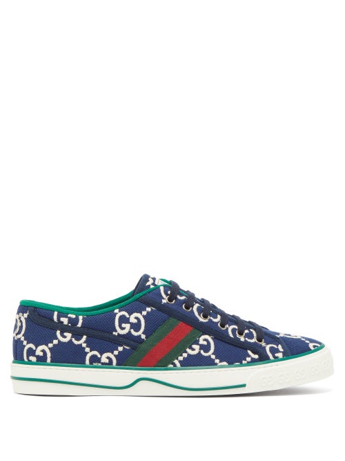 Gucci - Gucci delves into its sportswear heritage to inspire these blue canvas trainers, which are b