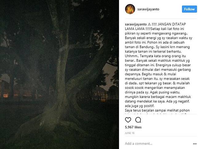 Kumpulan Kisah Horor dari Akun Medsos Sara Wijayanto. Yakin Berani Baca?