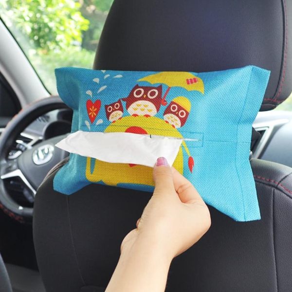 車載紙巾盒掛式多功能遮陽板車用紙抽盒創意可愛卡通汽車抽紙盒-美物居家館