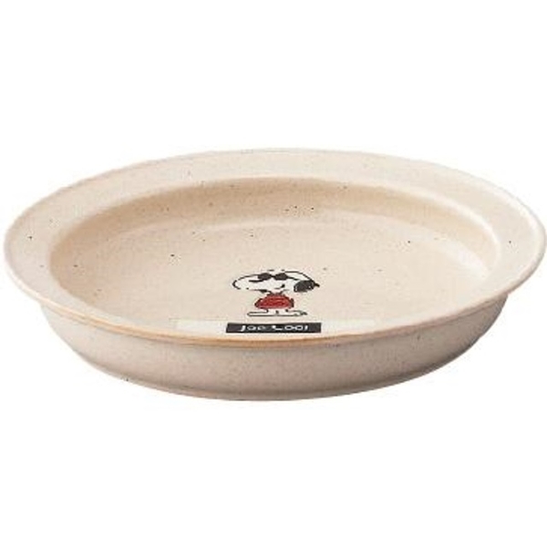 小禮堂 史努比 YAMAKA陶瓷咖哩盤 21cm (米白墨鏡款)