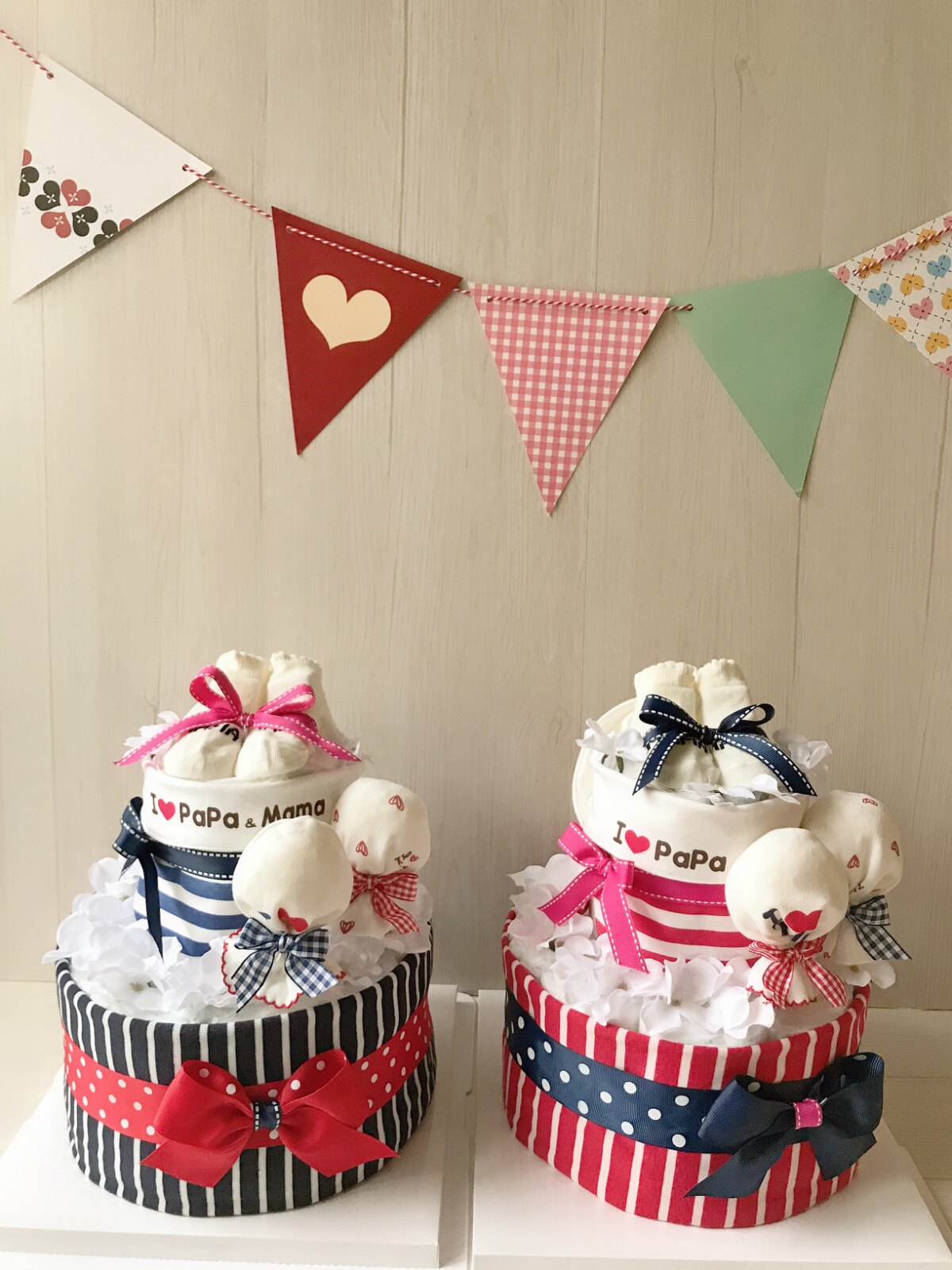快速出貨➿超Q❤️愛爸爸愛媽媽❤️尿布蛋糕龍鳳胎彌月禮
