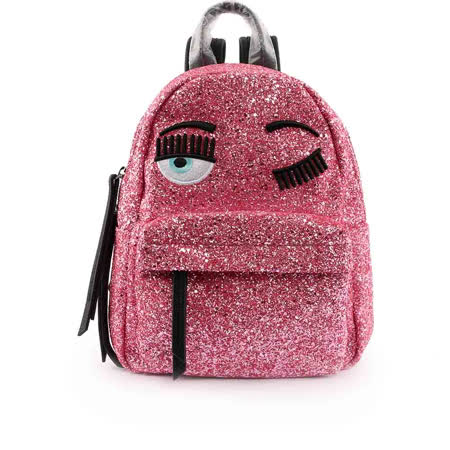 【CHIARA FERRAGNI】限量 亮粉鑽 眨眼後背包(小款) (ROSA/PINK) CF15000002