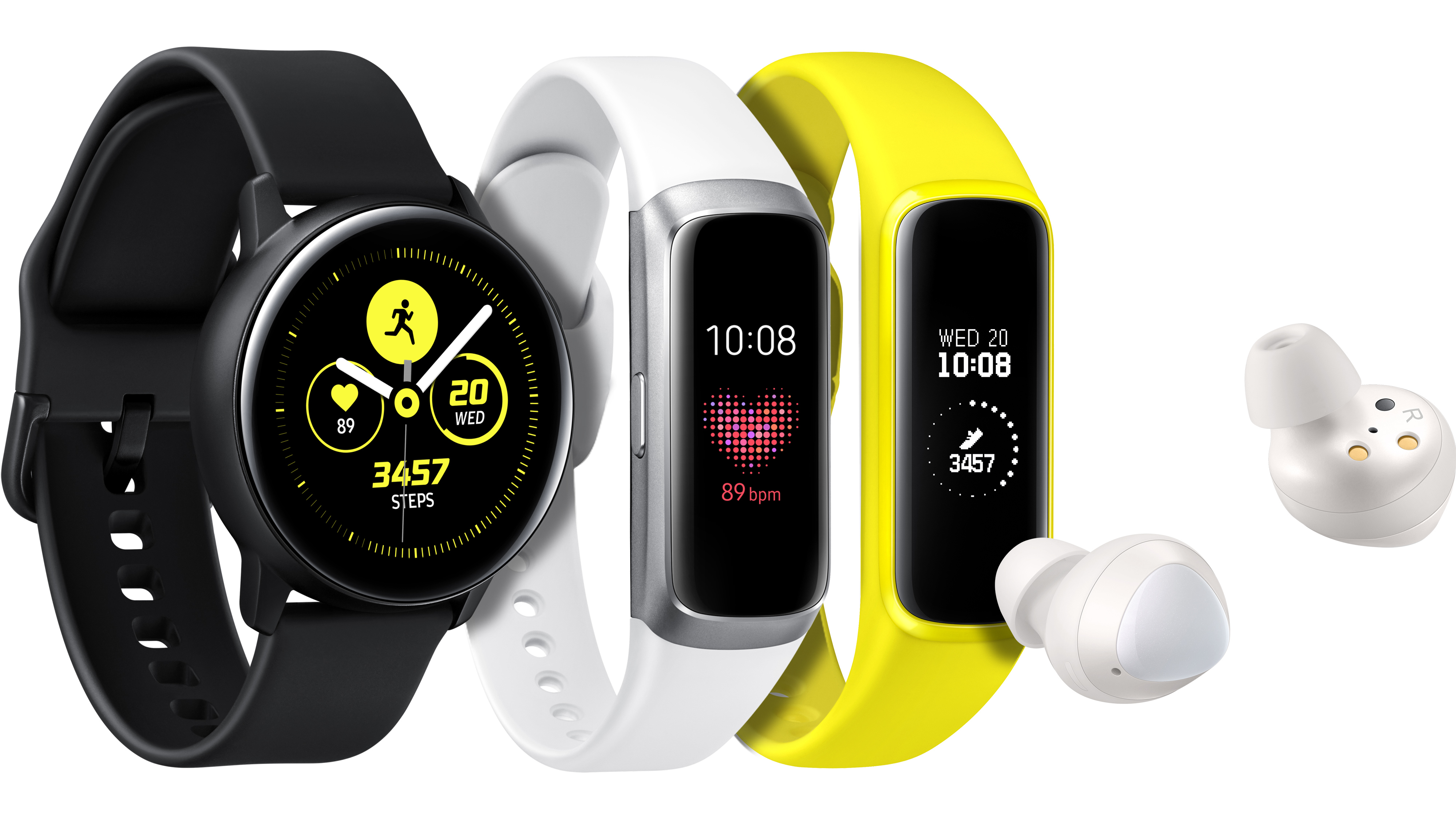 Samsung Galaxy Watch Active 內建心跳警示功能，Galaxy Fit 與 Galaxy Fit e 支援水下 50 公尺