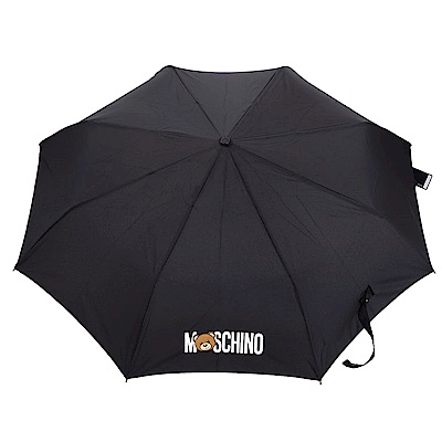 MOSCHINO Mini 黑色泰迪熊傘柄設計折疊晴雨傘(展示品)