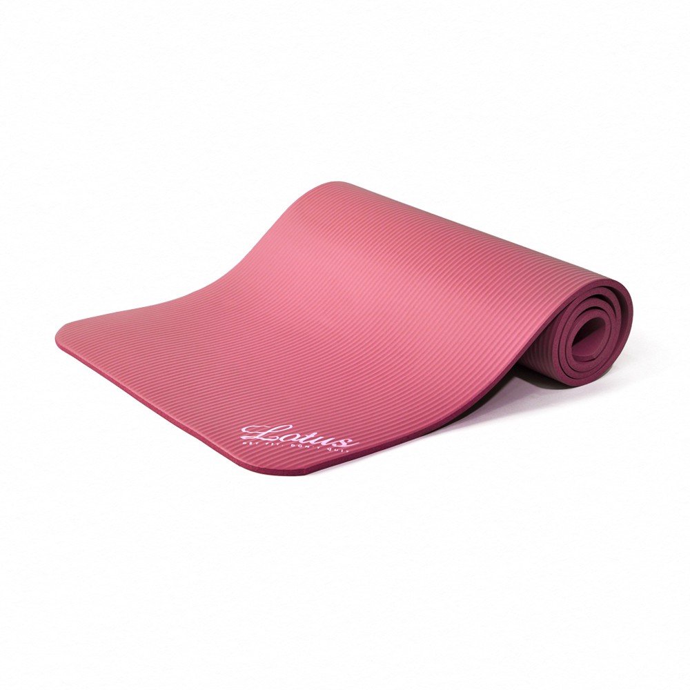 【LOTUS】加長加厚NBR瑜珈墊10mm 送束帶-4色