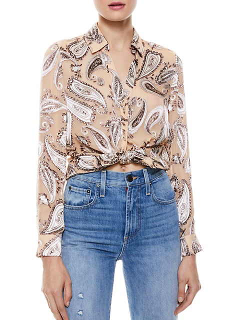 Crafted of a luxe blend of cotton and silk, this timeless button-down shirt is adorned with a sprawl