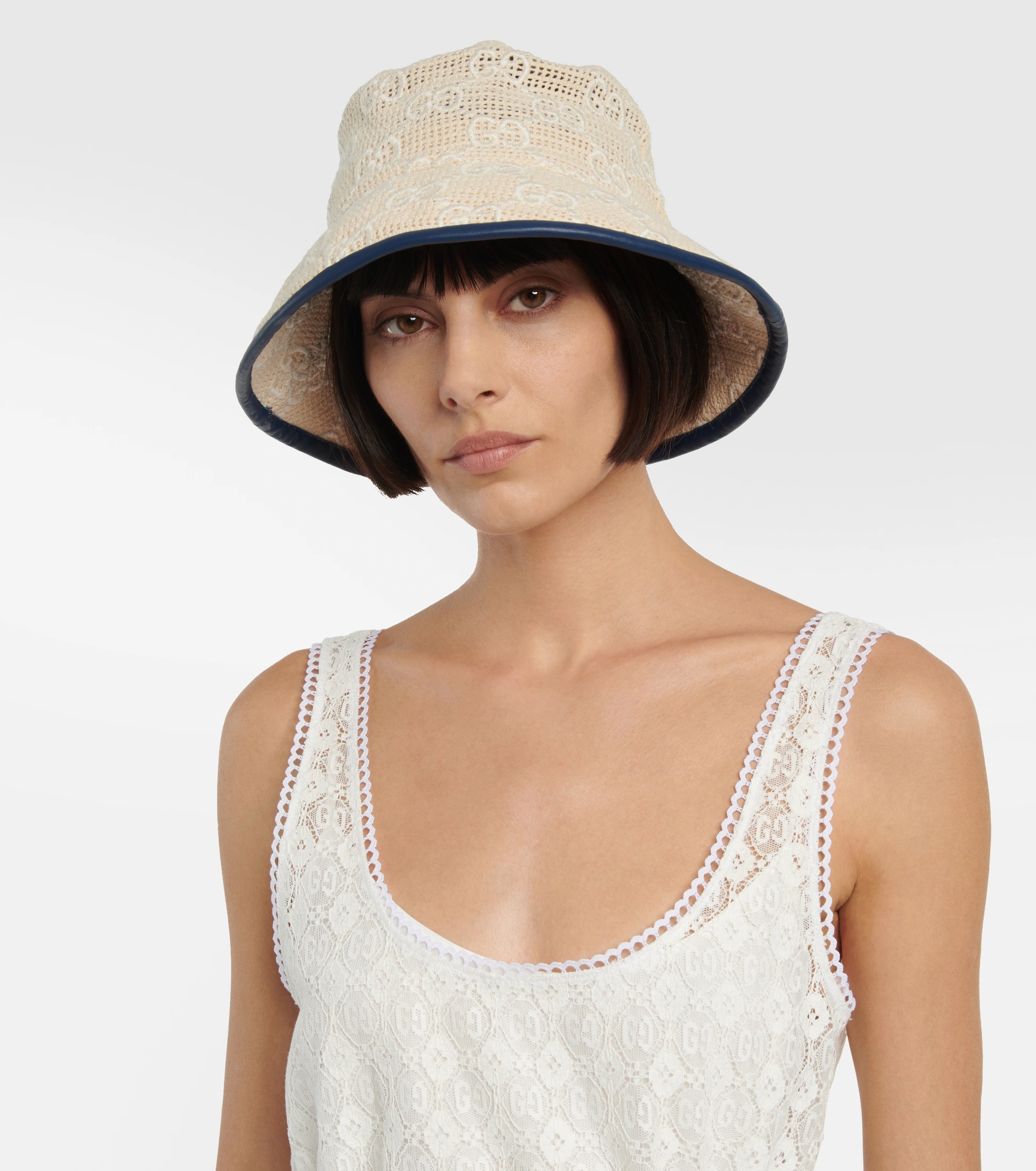 GUCCI GG cotton crochet bucket hat