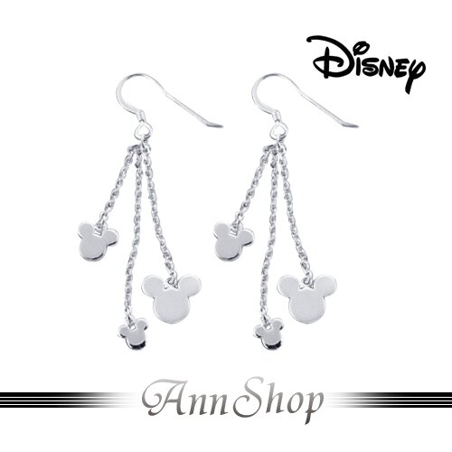 AnnShop小安的店【迪士尼‧優雅時尚米奇耳環】【限量預購】純銀耳環Mickey垂墜S1ME542