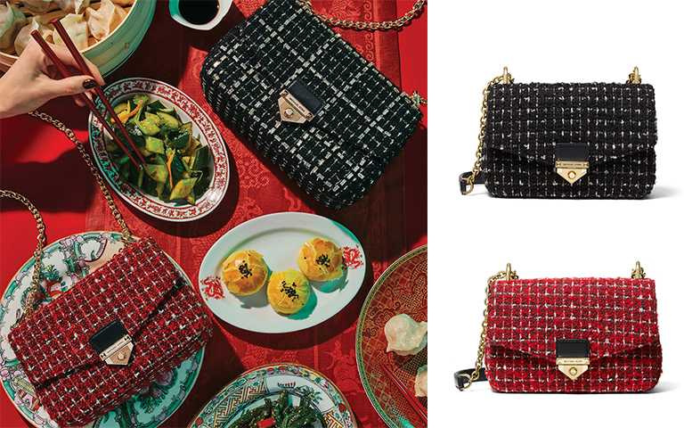 Soho 紅色毛呢鍊帶包/NT17,500，Soho 黑色毛呢鍊帶包/NT17,500（圖／MICHAEL KORS提供）