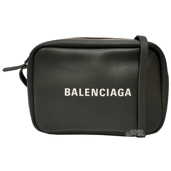 【Balenciaga 巴黎世家】489812 經典EVERYDAY系列品牌字母烙印小牛皮相機斜背包(灰色-S號)