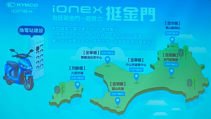光陽 ionex 電動車登陸金門，大小金門共六座換電站打造低碳島嶼