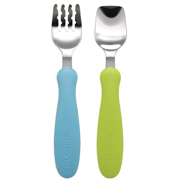 Edison mama 嬰幼兒 學習餐具組 (叉子+湯匙/附收納盒) 板橋【uni-baby】