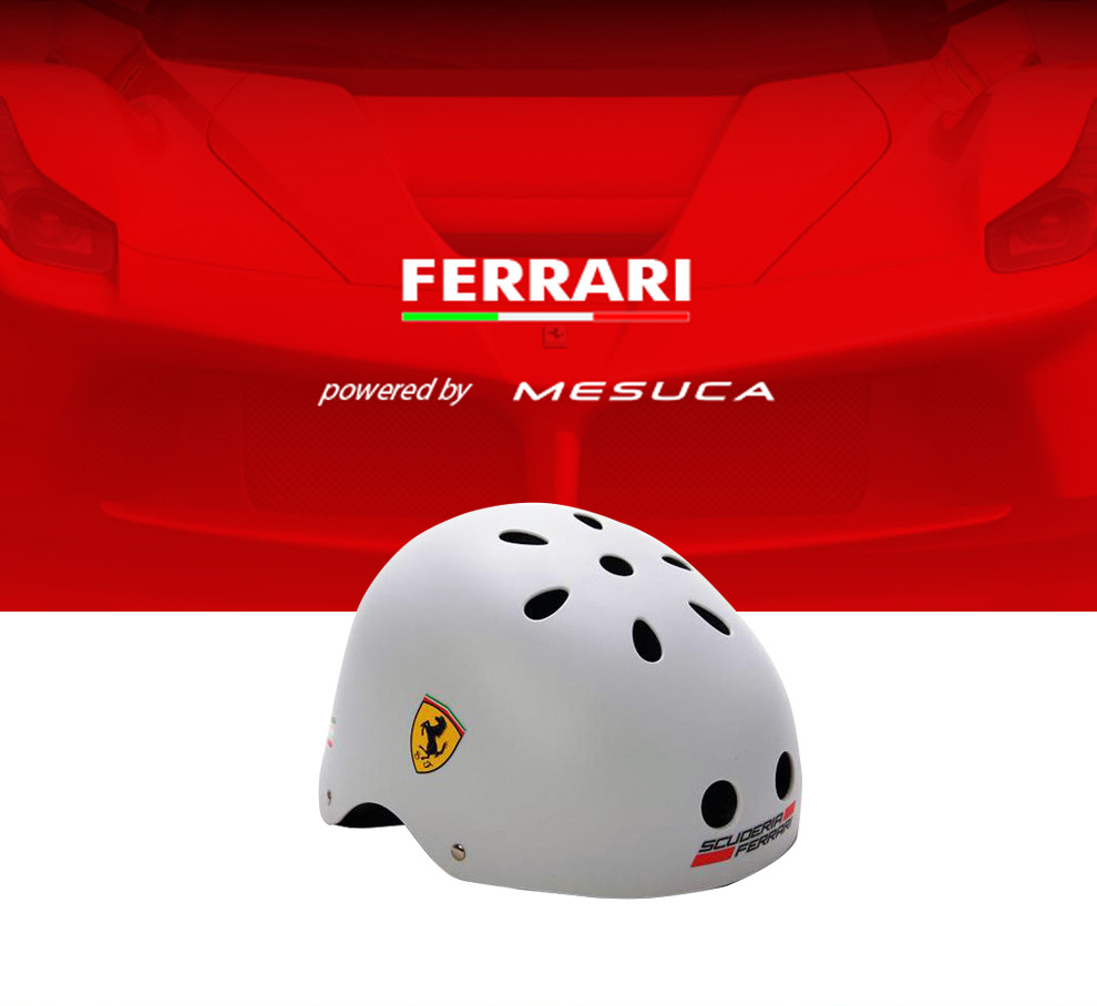 【 Ferrari 】法拉利 - 兒童安全頭盔 - 白色 (S/M)