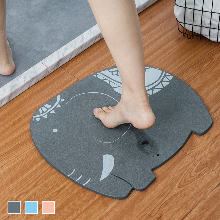 【樂嫚妮】大象珪藻土地墊【E062】大象土-粉