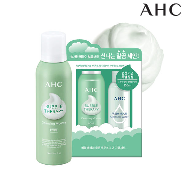 AHC棉花糖泡泡潔顏慕斯禮盒（控油型） 附三效卸妝水 150ml+150ml 【SP嚴選家】