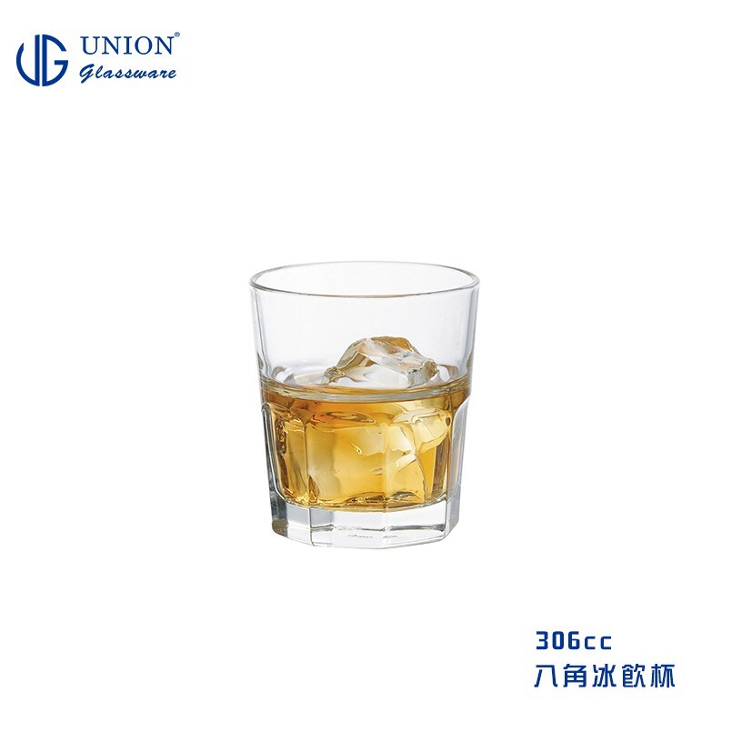 【現貨】泰國UNION 八角杯 306ml 玻璃杯 啤酒杯 飲料杯 水杯 酒杯 冰咖啡杯