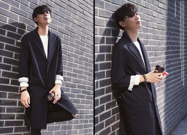 韓國 雅痞 長版 西裝外套 潮流 外套 男 正版